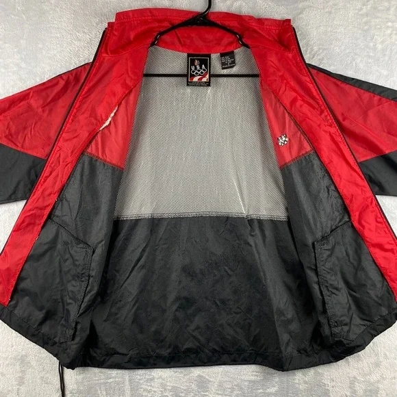 Vintage USA Olympics Jacket Mens Small Black Red Colorblock 90s JC Penney Vented - Picture 8 of 13